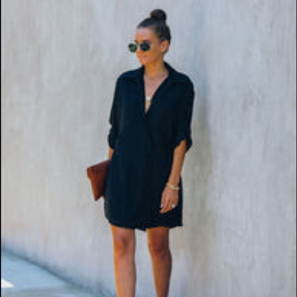 VICI- Button Down Wrap Shirt Dress